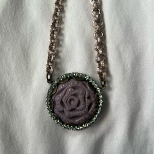 Sabika rose color necklace with purple rose